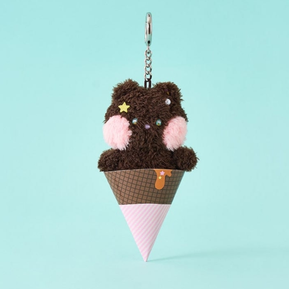 Line Friends Mini Minini Bnini Ice Cream Key Ring Plush Bag Charm